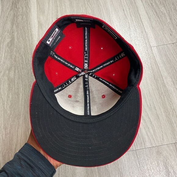 Texas Rangers Hat Cap Red 7 1/8 New Era World Series On Field Fitted 59Fifty MLB - Picture 6 of 8